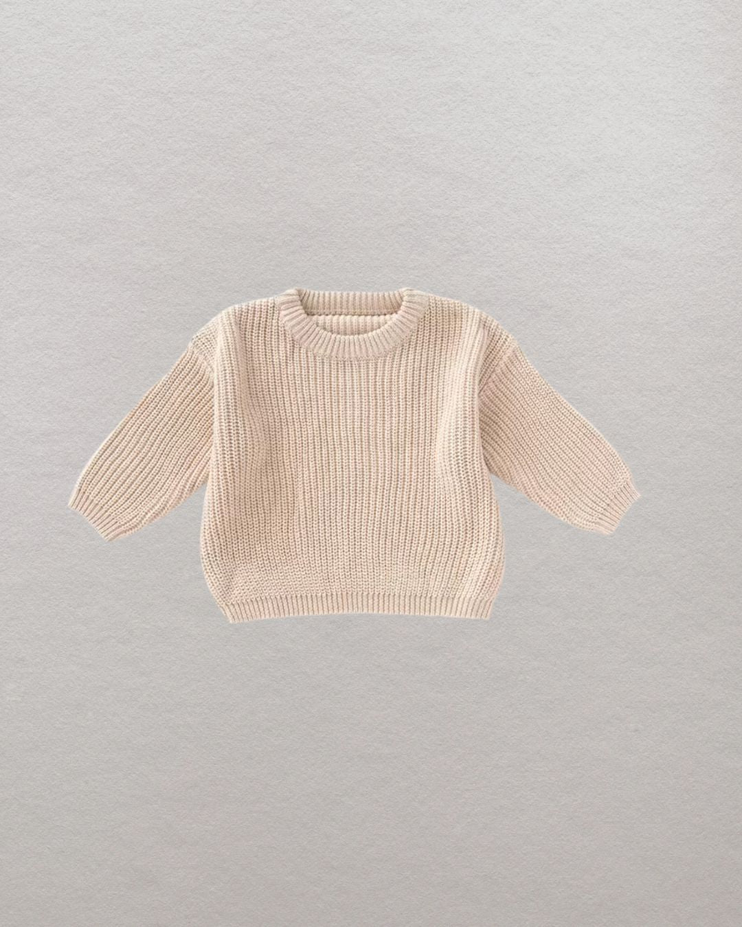 Organic Cotton Knit Sweater- CREAM