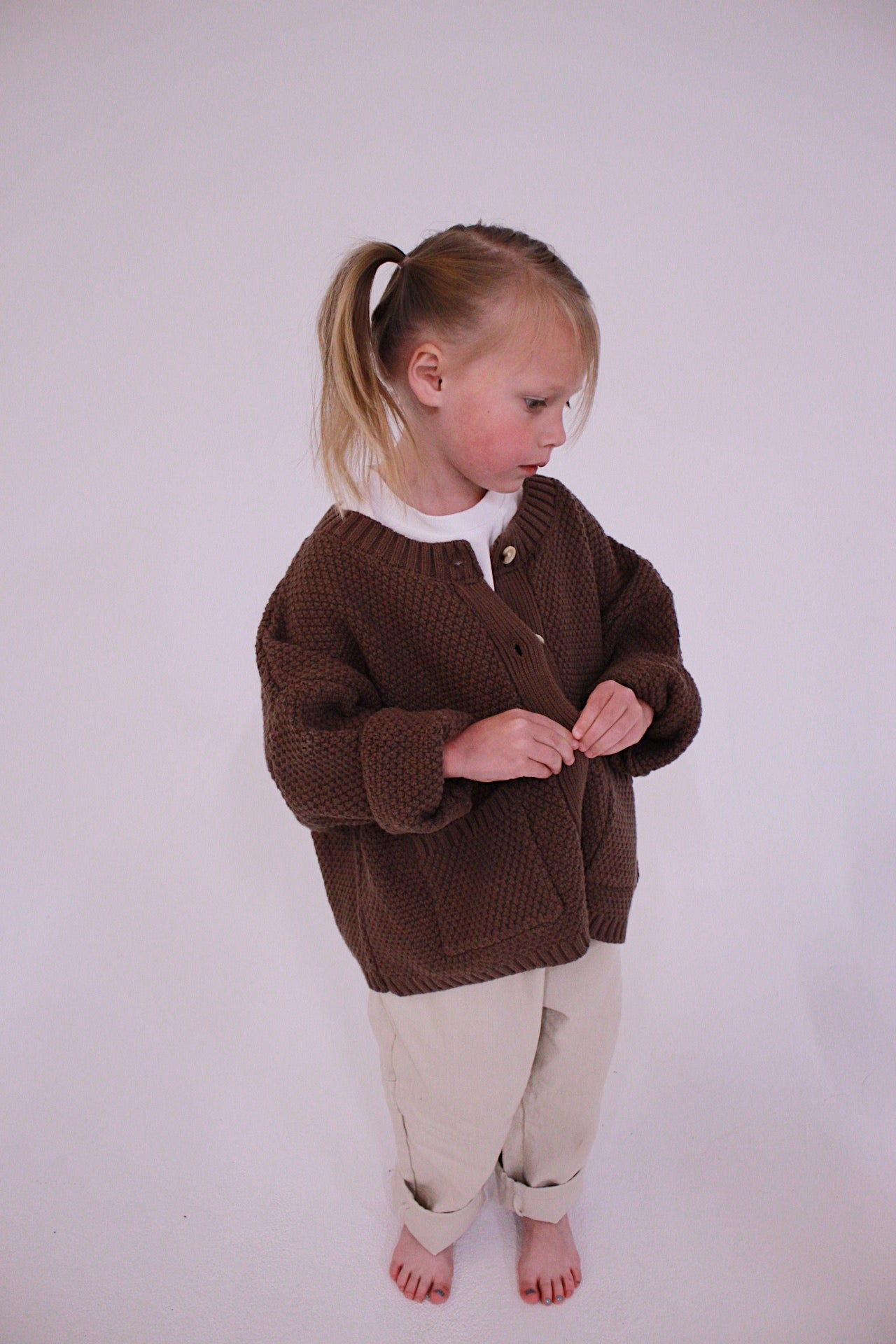 Knit Cardigan- BROWN