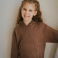 Knit Hooded Pullover Sweater- BROWN