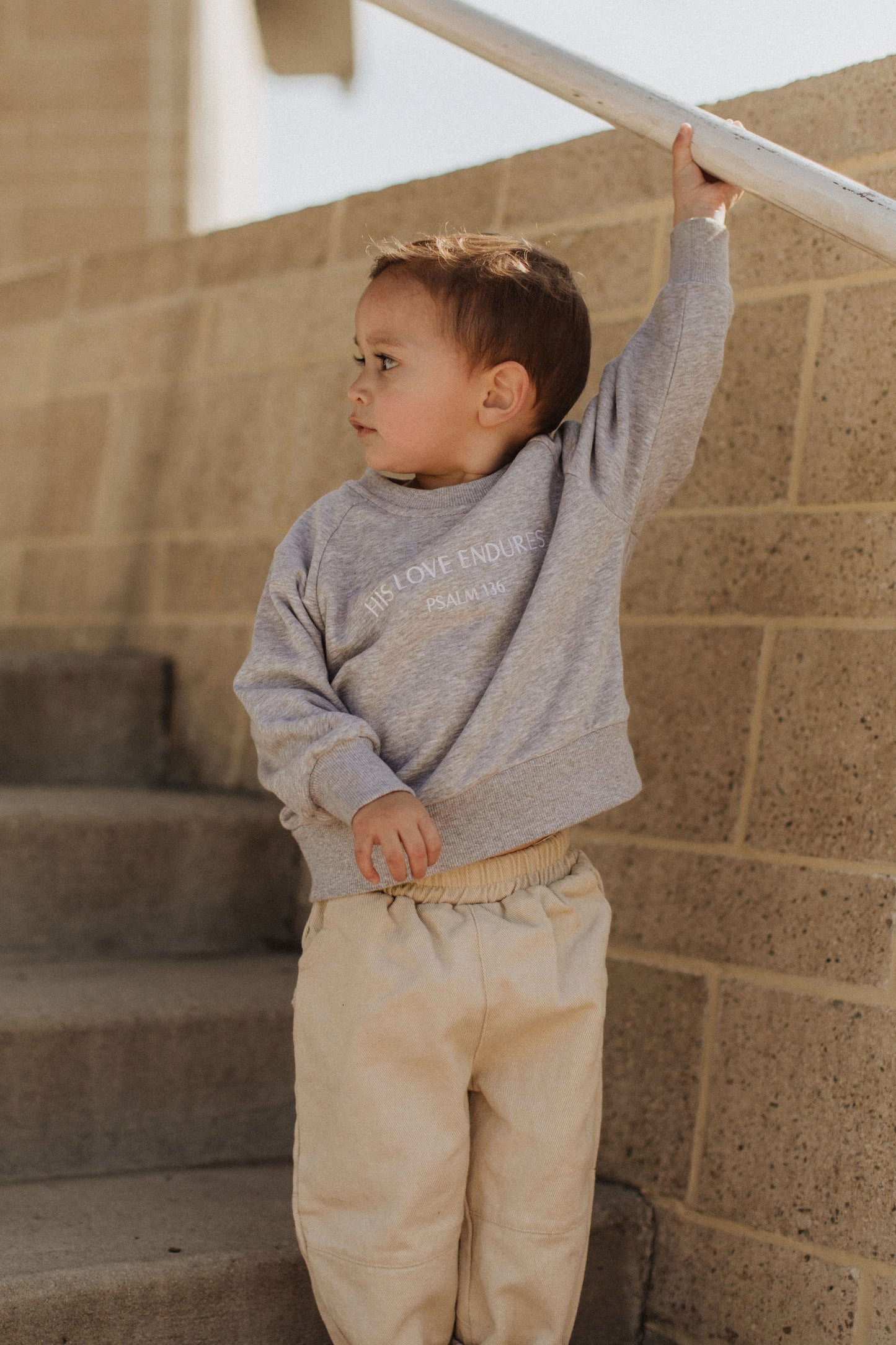 Loose Kids Pants- BEIGE